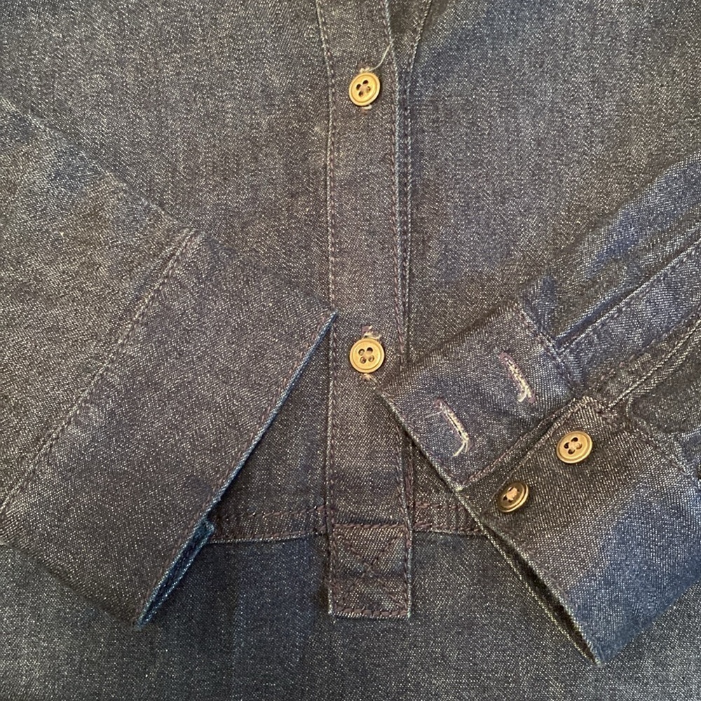 J Jill Denim Soft Blue Long Sleeve Collar Shirt Dress with Pockets Size XS - Picture 7 of 7